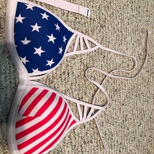 PINK RED WHITE & BLUE SWIM TOP
